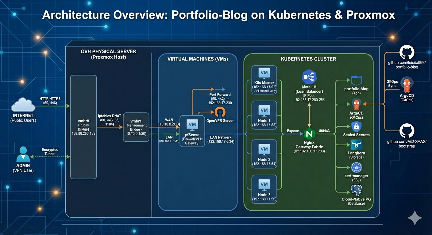 Cómo Desplegué Mi Portfolio en un Cluster de Kubernetes Self-Hosted